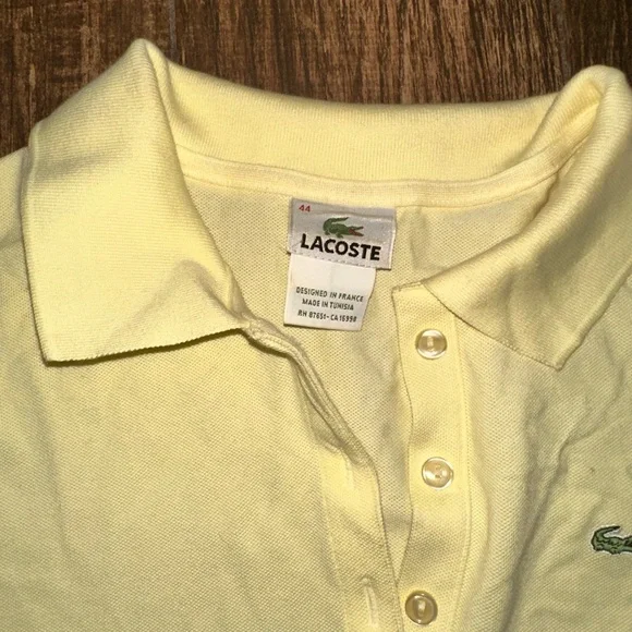 Lacoste Yellow Polo Shirt Size 44 Crocodile Logo Classic Polo - Picture 4 of 6